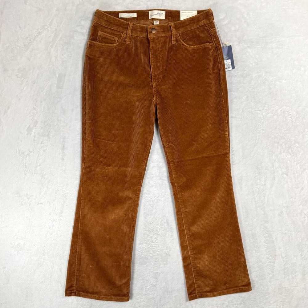 NWT‎ Universal Thread Ankle Bootcut Corduroy Pants Size 10 Chunky Brown Caramel